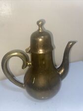 Vintage Brass Teapot Coffee Pot with Attached Lid Made in India 9