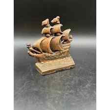 Vintage Old Single Bronze Ship Bookend picture