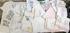 Vintage Mixed Lot of 19 Sets of  Pillowcases Embroidered Appliqued Linens READ picture