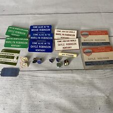 Vintage Amway Lapel Pins Name Badges and Tickets 1975 Advertising picture