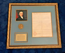 1815 President James Madison Signed Land Grant Framed PSA/DNA picture