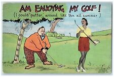c1930's Fat Man Enjoying Golf Milwaukee Wisconsin WI Unposted Vintage Postcard picture