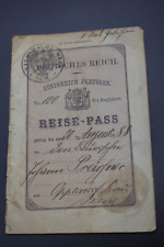 1888 Deutsche Reich Kingdom of Prussia Travel Pass [GERMAN] picture