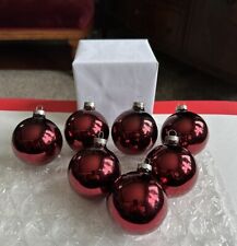 Vintage Burgundy Rauch Shiny Glass Christmas Ornaments 7 picture