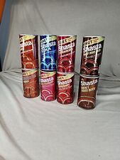 Lot of 8 Vintage 1970s Shasta Straight Steel Soda Pop Cans, Pull Tab Top picture