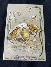 1906 Vintage EASTER GREETING Embossed Postcard Photo Rare New Jersey Cancel picture