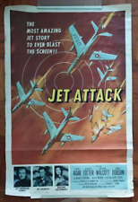 1958 Vintage Original JET ATTACK movie poster KOREAN WAR AVIATION 27x41Cold War picture