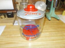 Vintage Toms Toasted Peanuts Glass Canister Jar Counter Display WITH INSERT picture