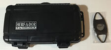 HERF-A-DOR X5 Five 5 Stick Cigar Caddy Travel Case Humidor New-w/Cutter picture