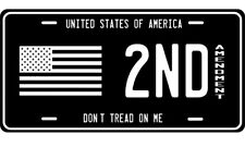 2nd Amendment License Plate Don't Tread on Me Car Truck Vanity USA America Flag  picture