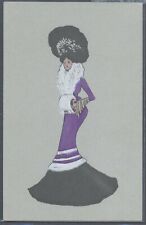 AH062 ART NOUVEAU Serie FROU-FROU KVIB Elegant LADY FUR MUFF HAT HAND PAINTED picture