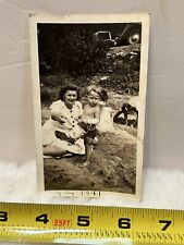 Vintage Photo Snapshot 1940s Family At The Beach Playing In The Sand picture