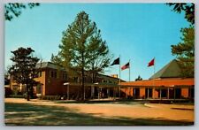 Williamsburg VA Virginia Postcard Lodge Historical Area Flags Fine Dining picture