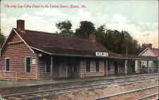 Bemis Maine ME Train Station Depot Log Cabin c1910s Postcard picture
