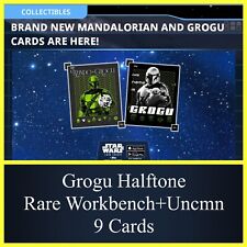 GROGU HALFTONE RARE WORKBENCH+8 UNCOMMON-9 CARD SET-TOPPS STAR WARS CARD TRADER picture