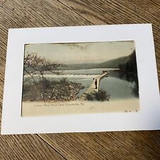 Antique Postcard Black Rock Dam Phoenixville PA matted hand tinted 1908 picture