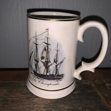 Vintage Swank Tankard Ship Collection Mug Stein 'The Chesapeake' With Gold Trim picture