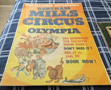 Circus Poster BERTRAM MILLS last OLYMPIA London ORIGINAL 1966 clean intact 1960s picture