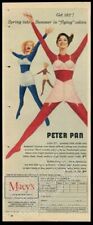 1957 Peter Pan lingerie 3 women pink blue bra girdle photo vintage print ad picture