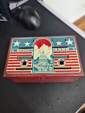 Steel Toy Budget Bank Box by Louis Marx Co. Original Litho 1940s  6