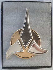 Franklin Mint Official Star Trek Klingon Sterling Silver Insignia Badge 1992 picture