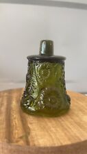Vintage Green Floral Glass Votive Home Interiors Daisy 3.5” Tall  picture