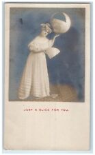 c1905 Woman Just A Slice For You Minnesota MN RPPC Photo Antique Postcard picture