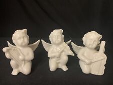 Porcelain 3” Cherub Baby Angel Musicians (Set of 3) picture