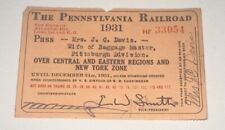1931 Pennsylvania Railroad Pass Annual Badge Season Ticket Stub SIGNATURE picture