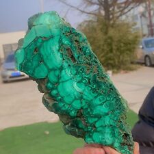 2.34LB Natural glossy Malachite transparent cluster rough mineral sample picture