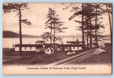 Sequim Washington WA Postcard Quarantine Station Diamond Point Puget Sound c1905 picture