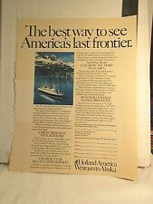 1983 Holland America Cruises Westours to Alaska Vintage Print Ad 13x10