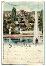 1899 Schloss Sanssouci Greetings From Potsdam Germany Antique Posted Postcard picture