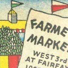 Scarce c1940's-50's Full Matchbook Farmers Market  / Cotton Corner Handkerchiefs picture