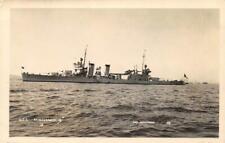 RPPC U.S.S. MINNEAPOLIS Cruiser WWII Navy Winstead Photo c1940s Vintage Postcard picture