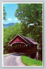 Franconia Notch NH-New Hampshire, Flume Bridge & Mt Liberty, Vintage Postcard picture