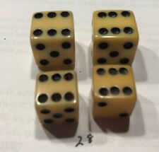 Two Pair Butterscotch Bakelite 1/2”- 5/8” Vintage Dice (Tested) picture