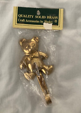 Solid Brass Baby Bear w/ Bow Hook/Holder/Hanger Display New Old Stock picture