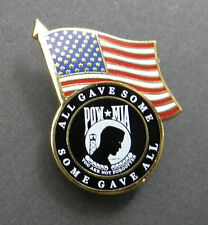 POW MIA USA FLAG LAPEL PIN BADGE 1.25 INCHES SOME GAVE ALL picture