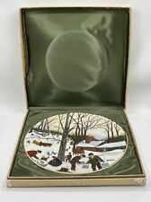 Grandma Moses Royal Cornwall Plate Gold Trim Bringing in the Maple Sugar  #406 picture
