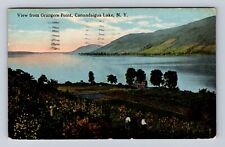 Canandaigua Lake NY-New York, View From Grangers Point, Vintage c1914 Postcard picture