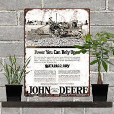 1920 JOHN DEERE WATERLOO BOY KEROSENE TRACTOR Metal Sign Repro 9x12