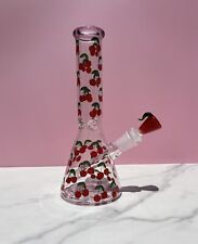 10” Cherry Bong Hookah Handcraft Glass Bongs Water Pipe Glass Bowl Bongs picture