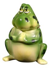 Cute Green Frog Froggy Magnetic Hinged Trinket Box picture