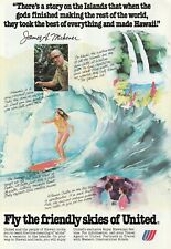 1979 Printed ad NationalGeographic James A. Michener United Airway Royal Hawaii  picture