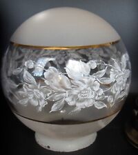 Vintage Quoizel Satin Lace Ceiling Light w/Frosted Floral Glass Globe GWTW Style picture