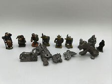 Small Metal Pewter Silver Figures - Vikings Vintage - 13 Figures picture