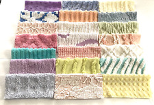 Vintage Chenille Bedspread Fabric Squares 21 Assorted Colors 6