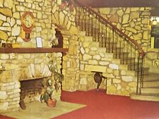 C 1960s Ye English Inn Interior Stone Fireplace Stairs Hollister MO Postcard picture