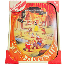 Vtg Disney Framed Art Snow White & Seven Dwarfs 50th Anniversary Poster 1980 picture